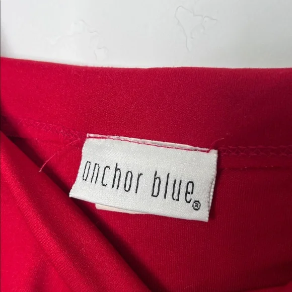 Vintage Anchor Blue Red Square Neck Tank Top Y2K Retro Size Large - Picture 4 of 4